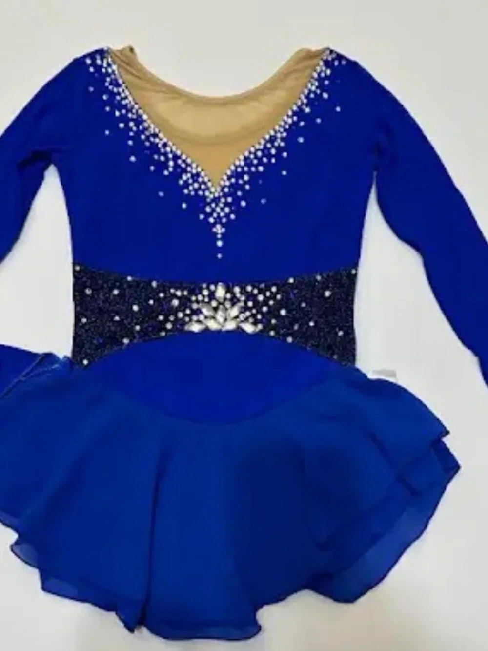 New Blue Crystal Figure Skating Dress 12